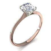 Solitaire Vanessa bague diamant naturel rond 1.00 carat or rose